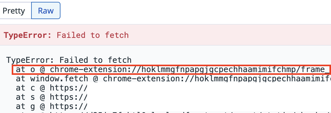 Chrome 확장 프로그램에서 시작한 Failed to fetch Raw Stack
